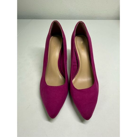 Old Navy Faux Leather Fuchsia Pumps Size 8 - Picture 2 of 11